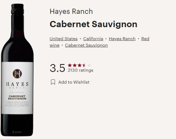 Hayes Ranch Cabernet Sauvignon