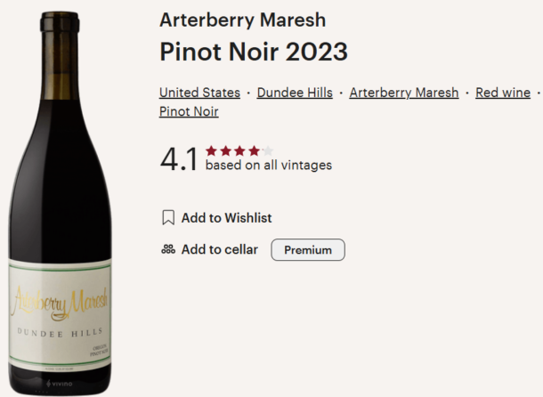 Arterberry Maresh 2023 Pinot Noir Dundee Hills