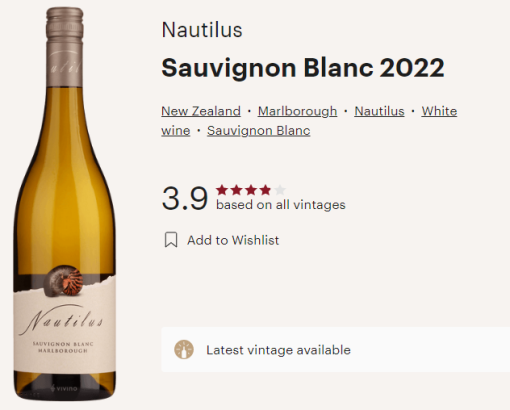 » Nautilus 2022 Sauvignon Blanc