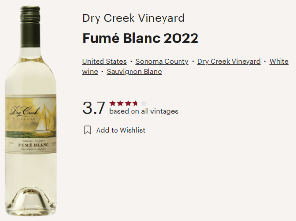 Dry Creek Vineyard 2022 Fume Blanc   Dry Creek 2022 Fume Vivino 610x455 